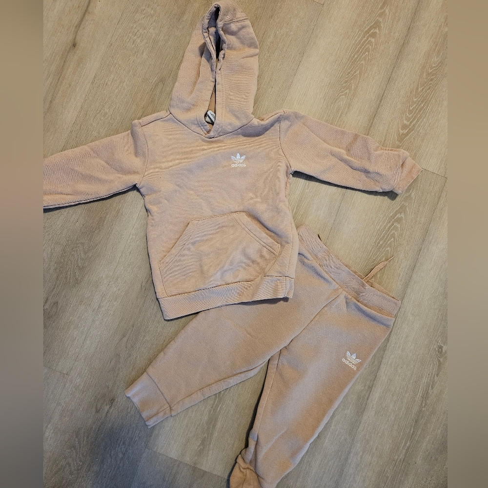18-24 Months Adidas Kids Tan Hoodie and Joggers Set